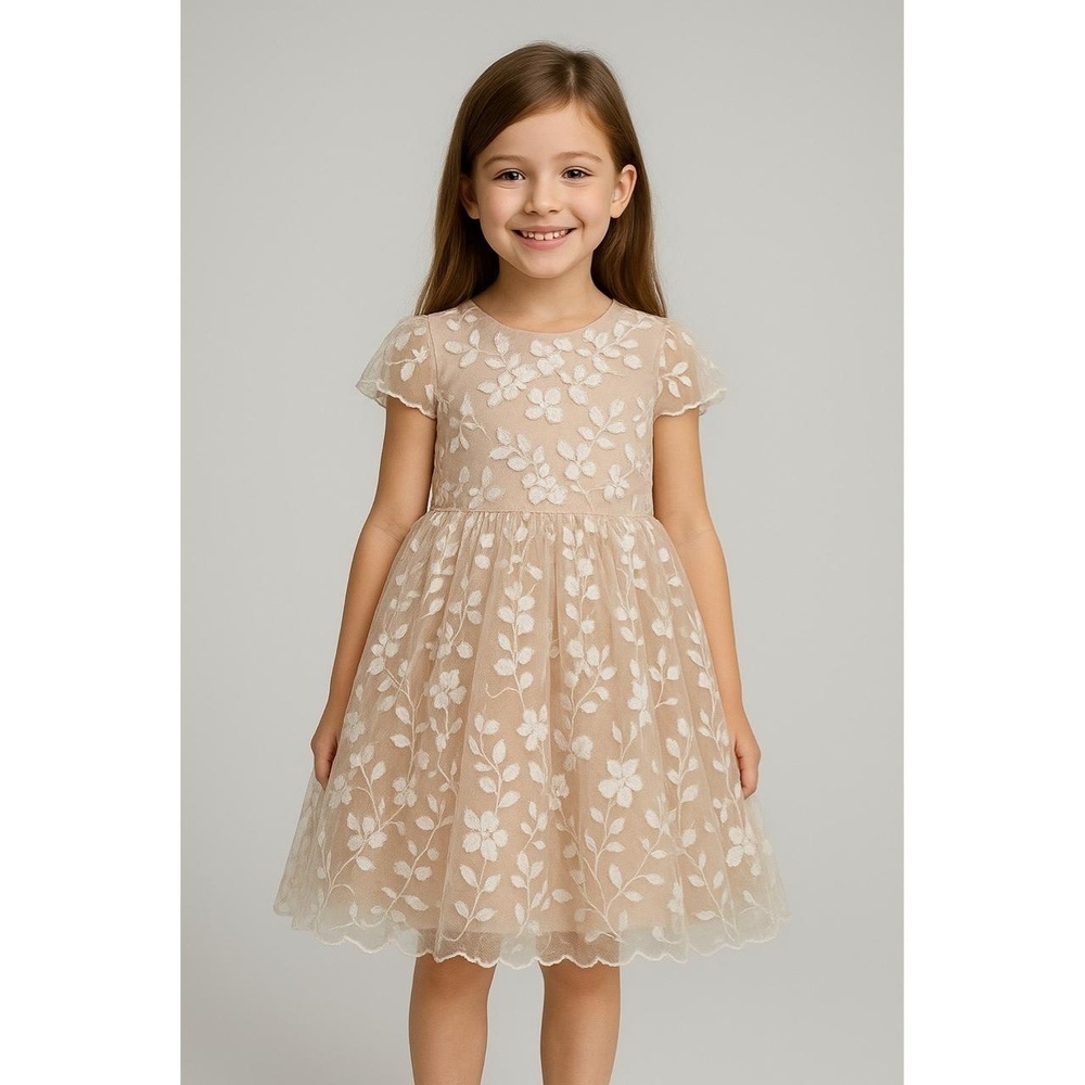 Princess‎ Daliana Dress Womens Size 8 Light Pink Floral Lace Overlay Party